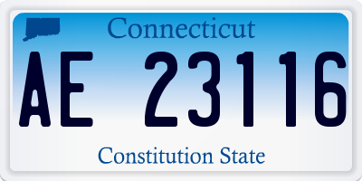 CT license plate AE23116