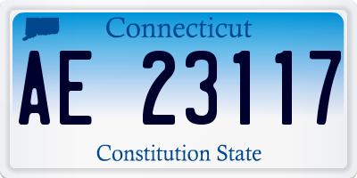 CT license plate AE23117