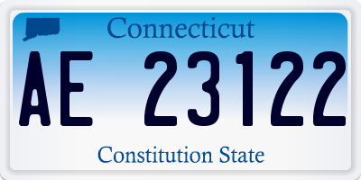 CT license plate AE23122