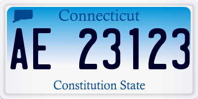 CT license plate AE23123