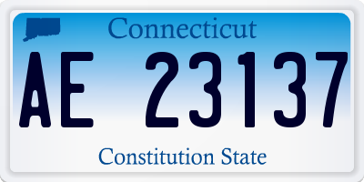 CT license plate AE23137