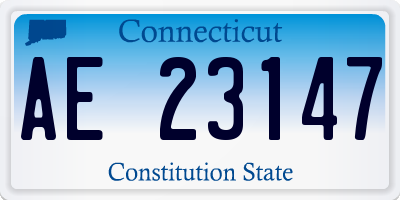 CT license plate AE23147