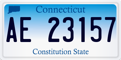 CT license plate AE23157