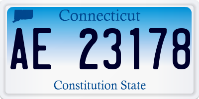 CT license plate AE23178