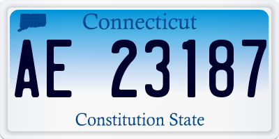 CT license plate AE23187