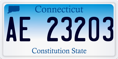 CT license plate AE23203