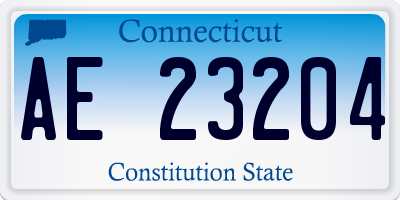 CT license plate AE23204