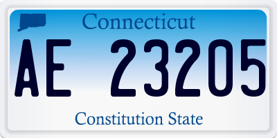 CT license plate AE23205