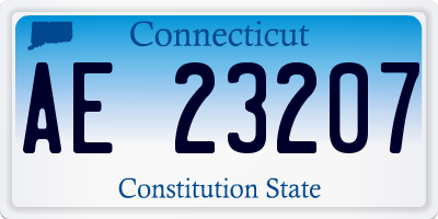 CT license plate AE23207