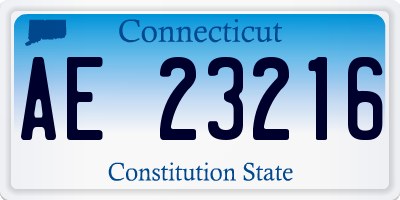 CT license plate AE23216