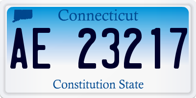 CT license plate AE23217