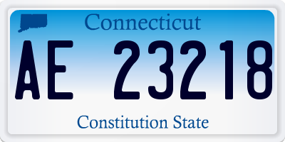 CT license plate AE23218