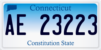 CT license plate AE23223