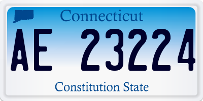 CT license plate AE23224