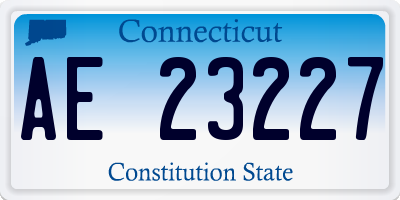 CT license plate AE23227