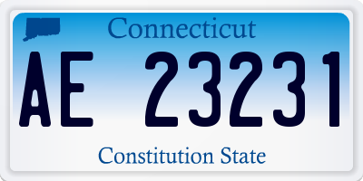 CT license plate AE23231