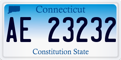 CT license plate AE23232
