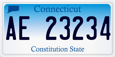 CT license plate AE23234