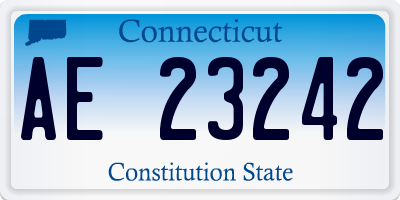 CT license plate AE23242