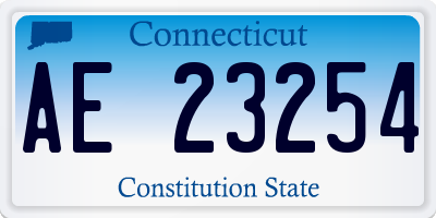 CT license plate AE23254