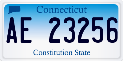 CT license plate AE23256