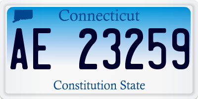 CT license plate AE23259