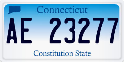 CT license plate AE23277