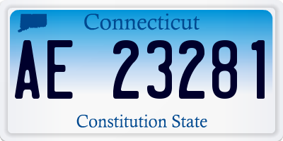 CT license plate AE23281