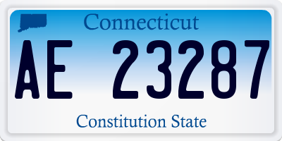 CT license plate AE23287