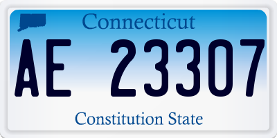 CT license plate AE23307