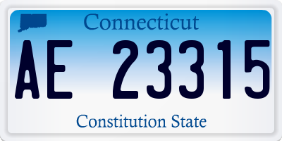 CT license plate AE23315