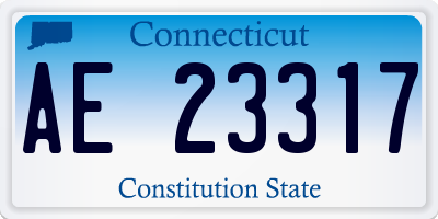 CT license plate AE23317