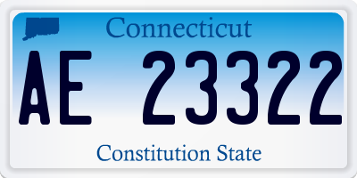 CT license plate AE23322