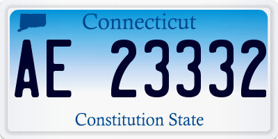 CT license plate AE23332