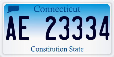 CT license plate AE23334