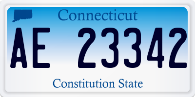 CT license plate AE23342