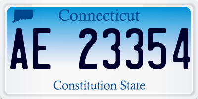 CT license plate AE23354