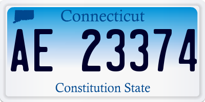 CT license plate AE23374