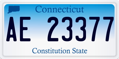 CT license plate AE23377