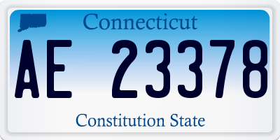 CT license plate AE23378