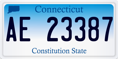 CT license plate AE23387