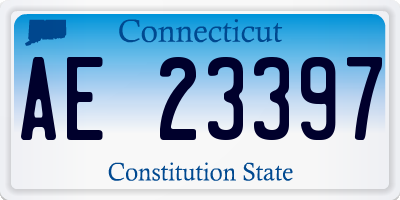 CT license plate AE23397