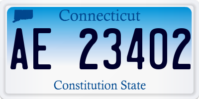 CT license plate AE23402