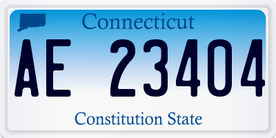 CT license plate AE23404