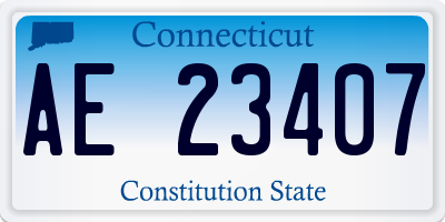 CT license plate AE23407