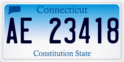 CT license plate AE23418