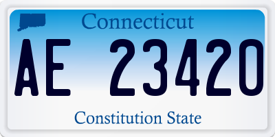 CT license plate AE23420