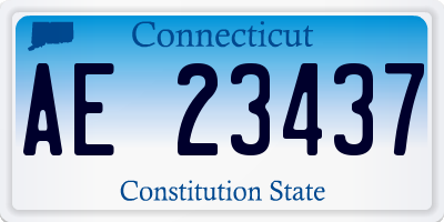 CT license plate AE23437