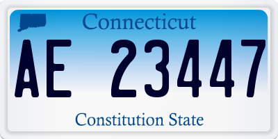 CT license plate AE23447