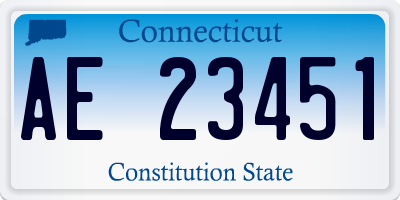CT license plate AE23451